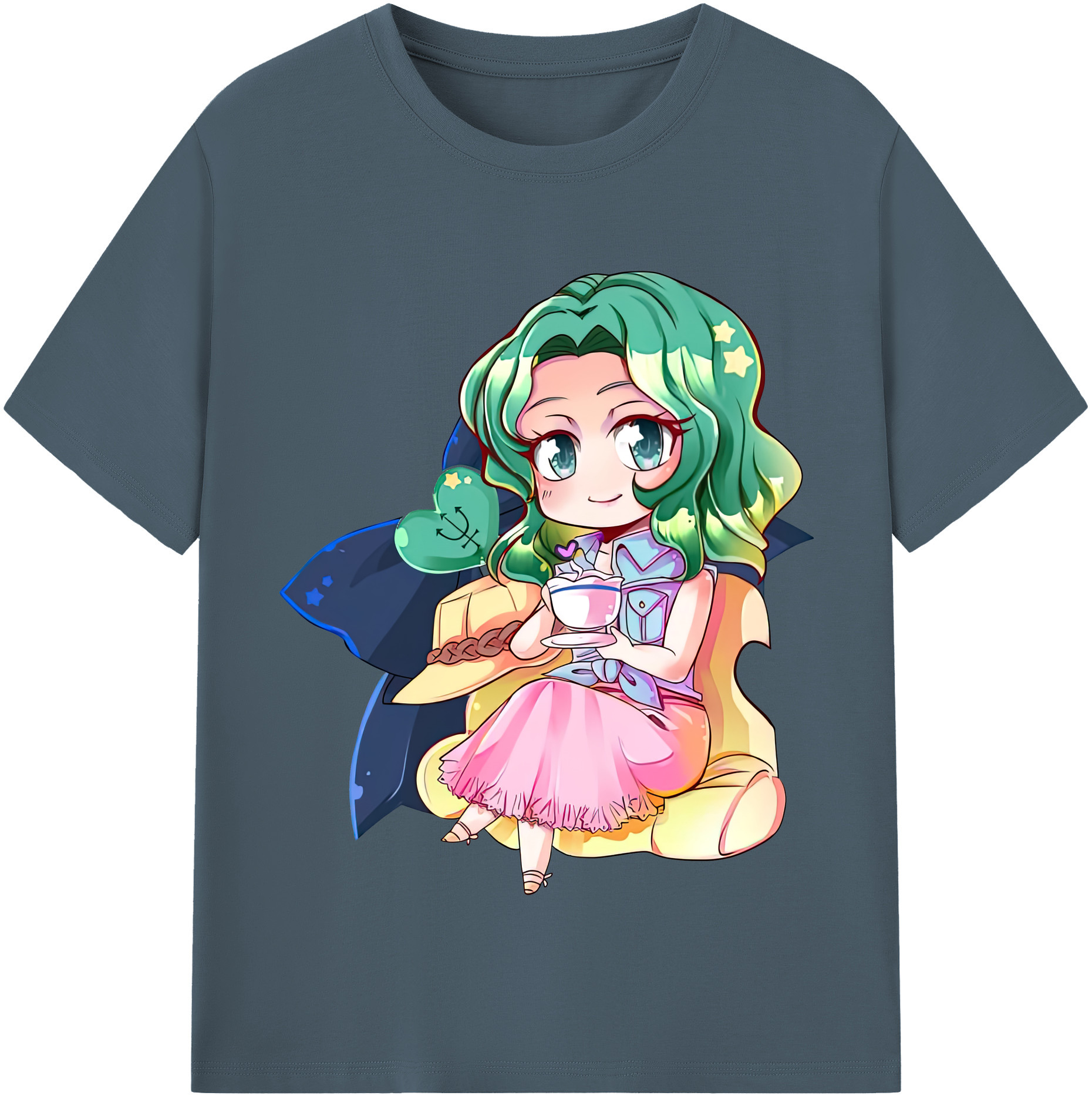 （画像用） 美少女戦士セーラームーン 海王 みちる（かいおう みちる） Sailor Moon Kaiou Michiru 綿100％半袖Tシャツ（フロントプリント）